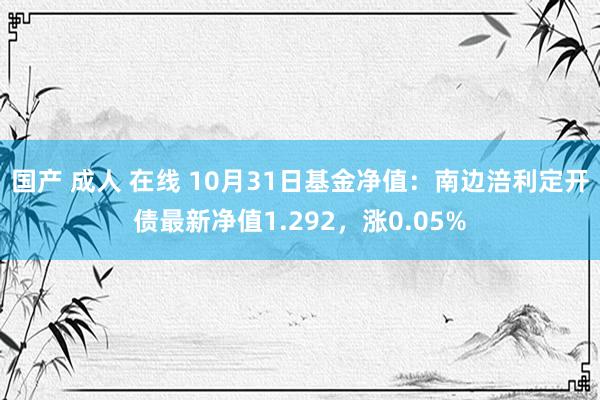 国产 成人 在线 10月31日基金净值：南边涪利定开债最新净值1.292，涨0.05%