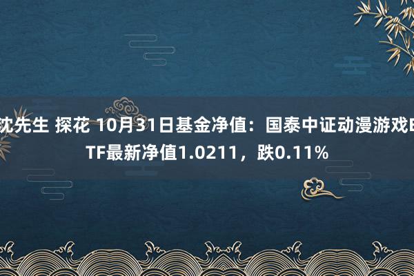 沈先生 探花 10月31日基金净值：国泰中证动漫游戏ETF最新净值1.0211，跌0.11%