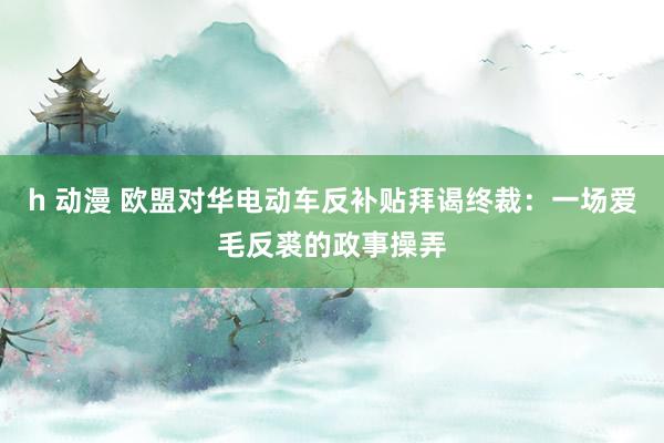 h 动漫 欧盟对华电动车反补贴拜谒终裁：一场爱毛反裘的政事操弄