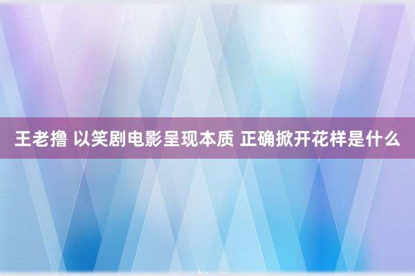 王老撸 以笑剧电影呈现本质 正确掀开花样是什么