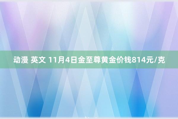 动漫 英文 11月4日金至尊黄金价钱814元/克