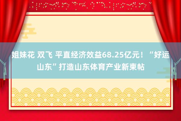 姐妹花 双飞 平直经济效益68.25亿元！“好运山东”打造山