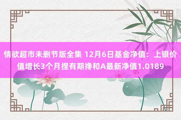 情欲超市未删节版全集 12月6日基金净值：上银价值增长3个月捏有期搀和A最新净值1.0189