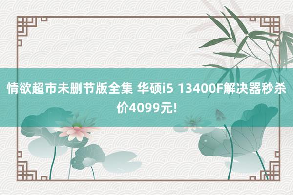 情欲超市未删节版全集 华硕i5 13400F解决器秒杀价4099元!