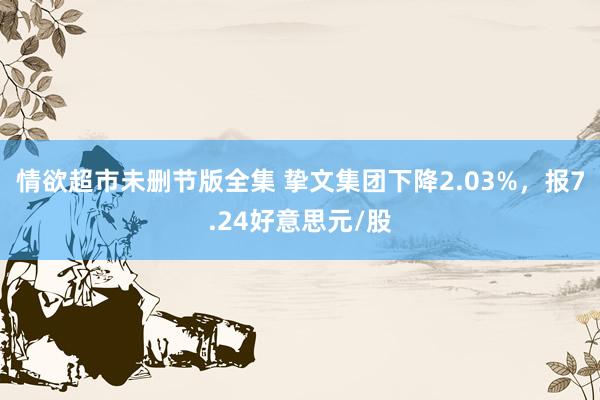 情欲超市未删节版全集 挚文集团下降2.03%，报7.24好意