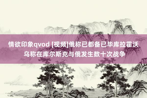 情欲印象qvod [视频]俄称已都备已毕库拉霍沃 乌称在库尔斯克与俄发生数十次战争