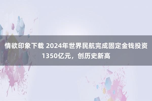 情欲印象下载 2024年世界民航完成固定金钱投资1350亿元